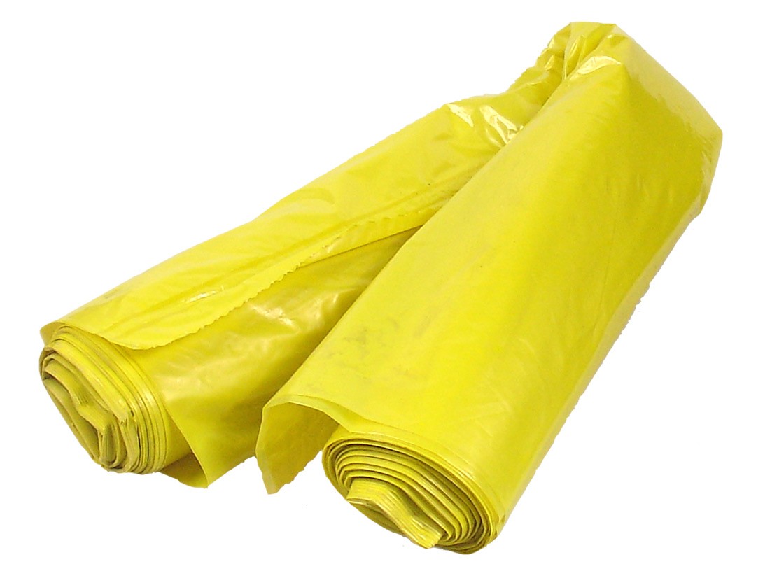 Мешок для мусора 220 литров ПВД 90*130 желтый ГОСТ