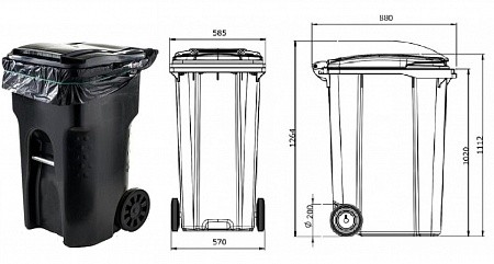 Мешки для мусора 360 литров, 30 шт., 4 уп, черные
