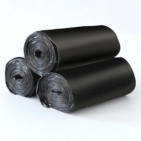 Мешки для мусора ПВД 80 литров черный 30 мкм 60*80 200 шт (20шт*10рул)